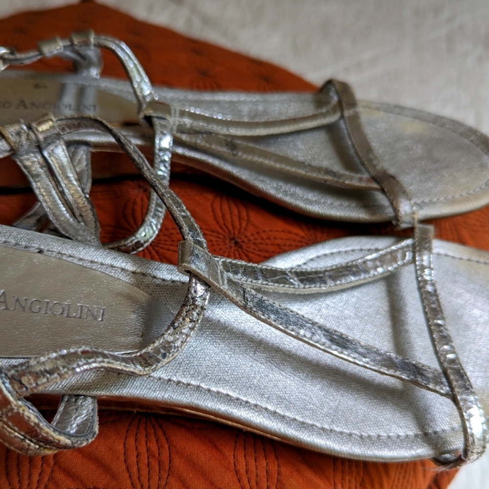Metallic Silver Sandals - Picture 1 of 7